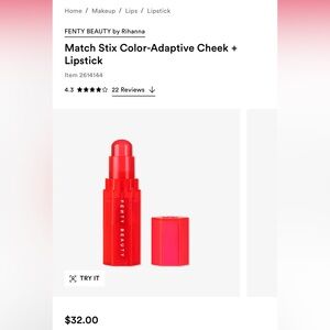 FENTY Matchstixs Color Adaptive Cheeks and Lips